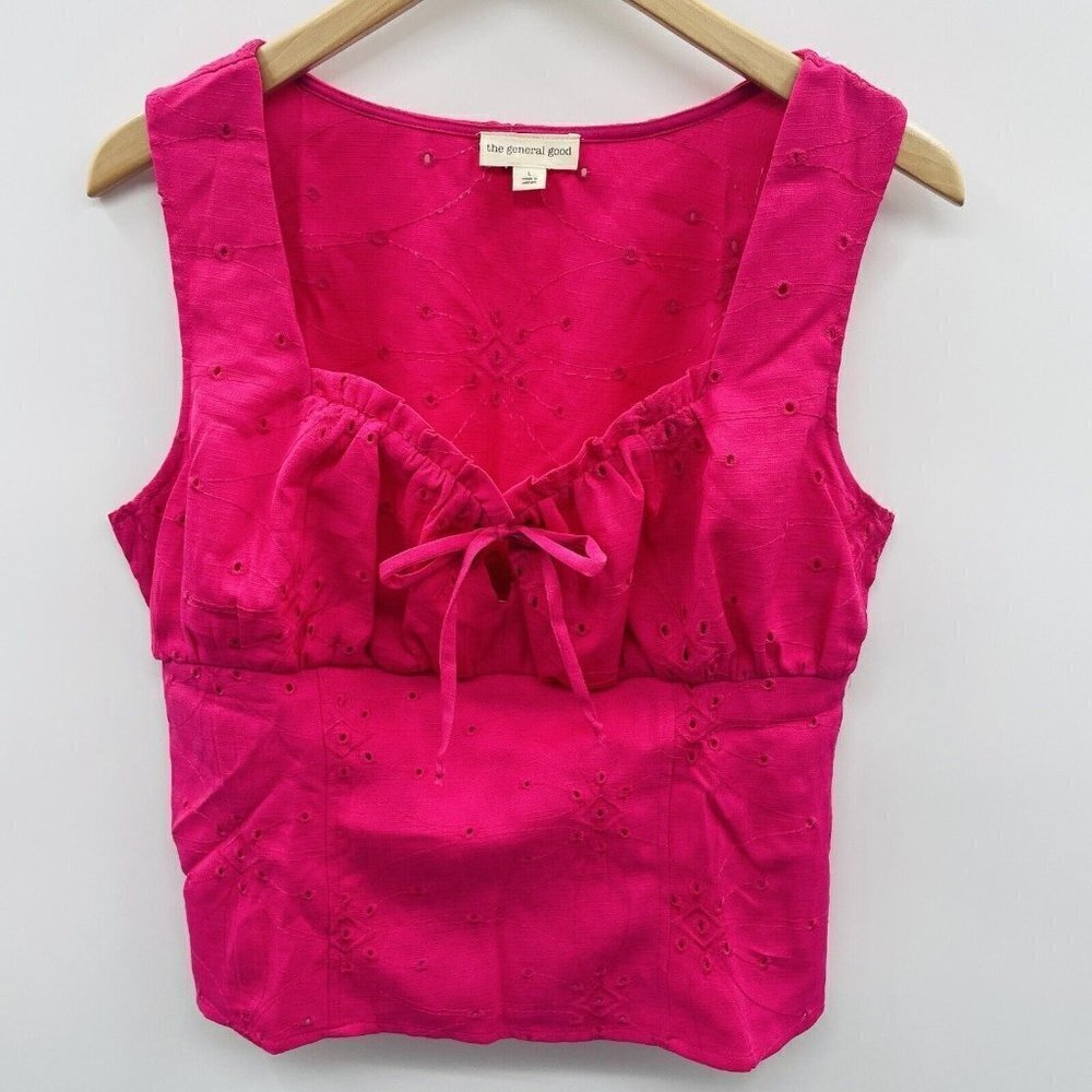 The General Good x Stitch Fix Large Eyelet Floral Sleeveless Corset Top‎ 1944